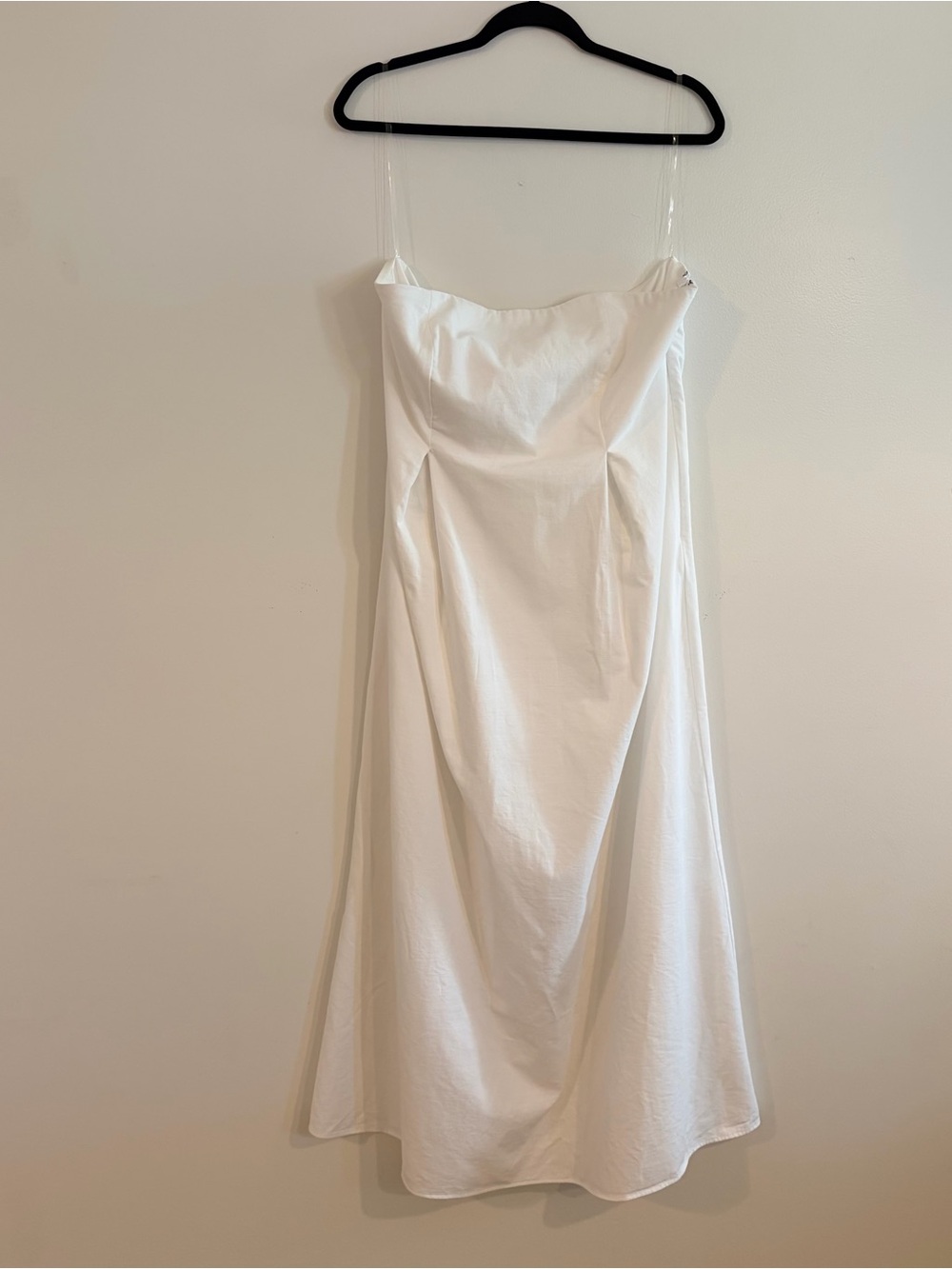 White Strapless Midi Tub Dress